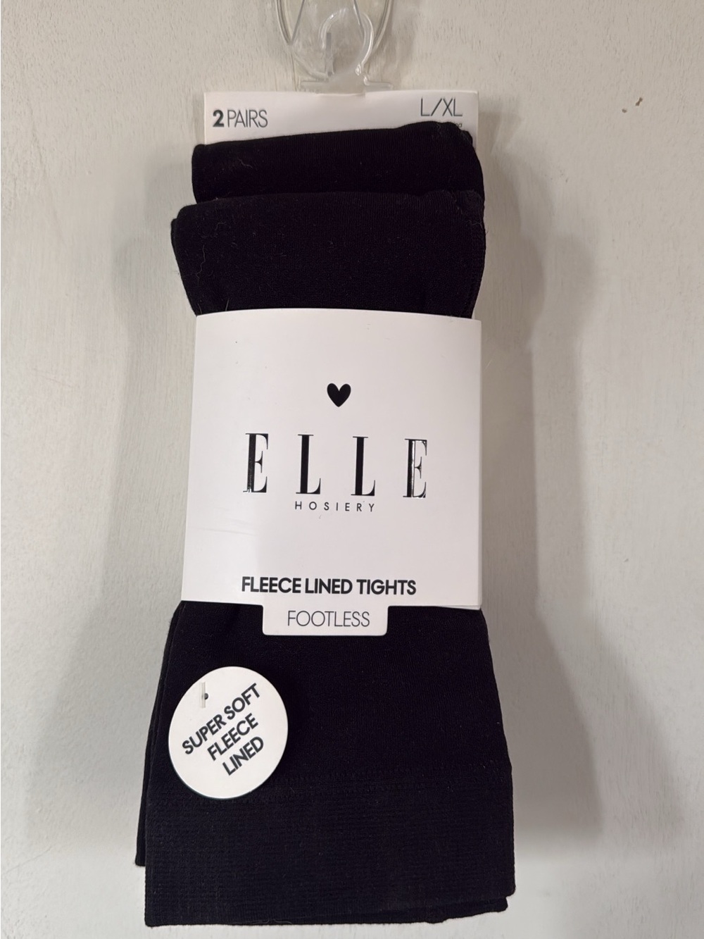 Elle Footless Fleece-Lined Tights in Black (L/XL)